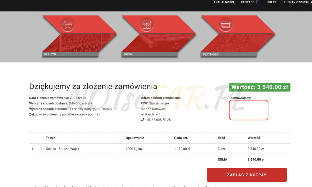 Zakup węgla w sklepie PGG